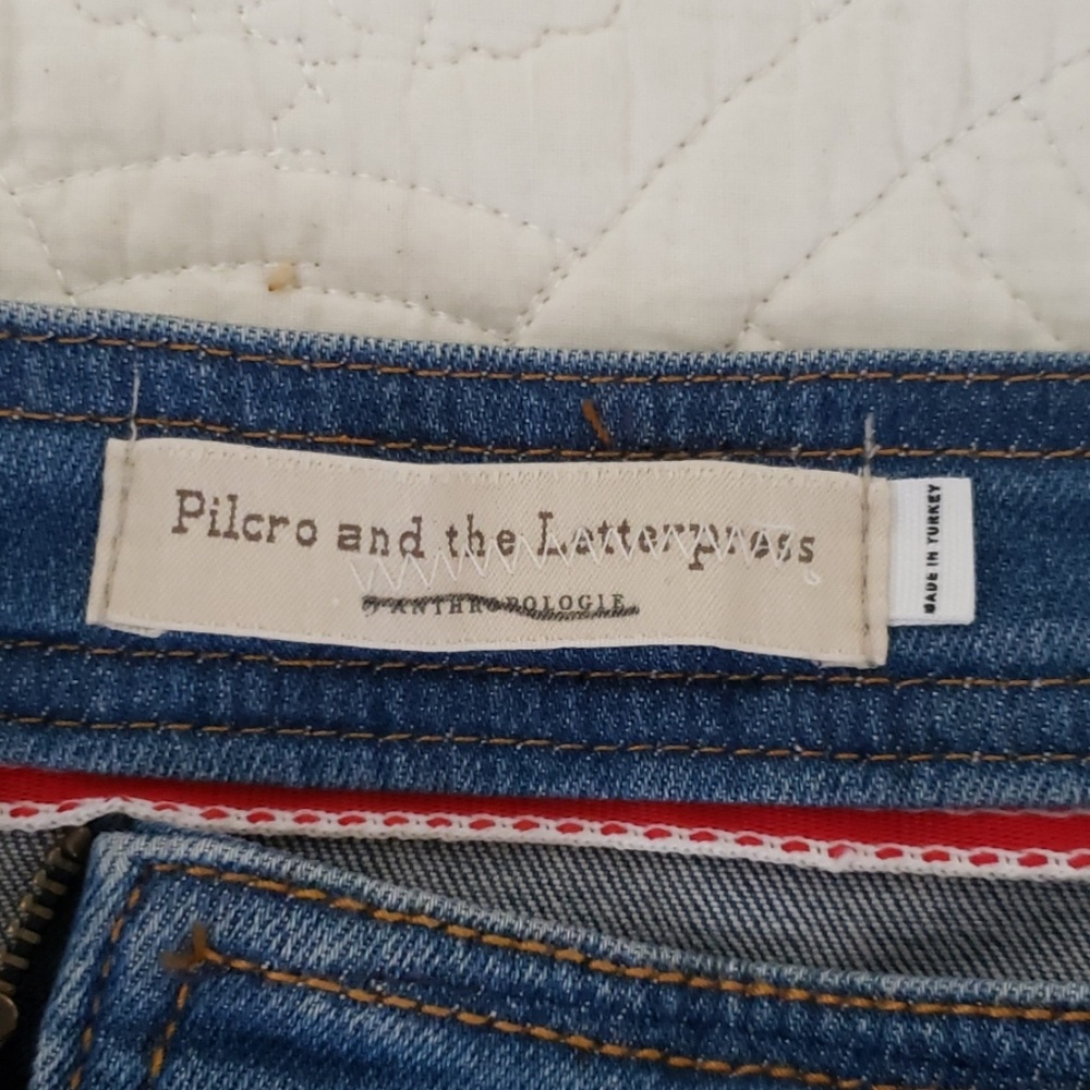 Anthropologie Jean skirt 10 - Picture 5 of 11